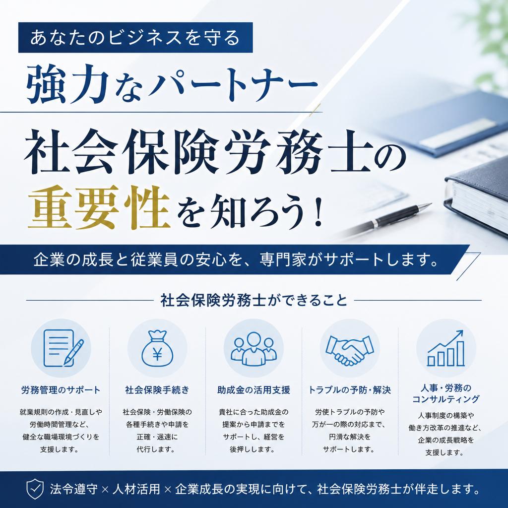 あなたのビジネスを守る強力なパートナー｜社会保険労務士の重要性を知ろう！